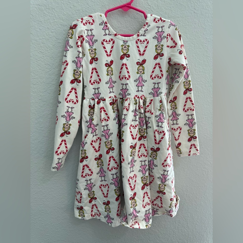 Hanna Anderson Cindy Lou Who Skater Dress Size 5 (110) Grinch Christmas